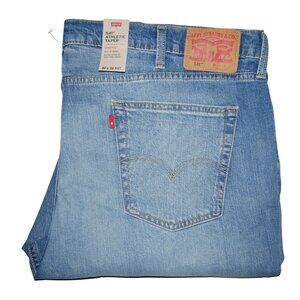 Levis 541 Athletic Fit Jeans Men's Size 50x32 Meidum Wash Stretch Denim NWT